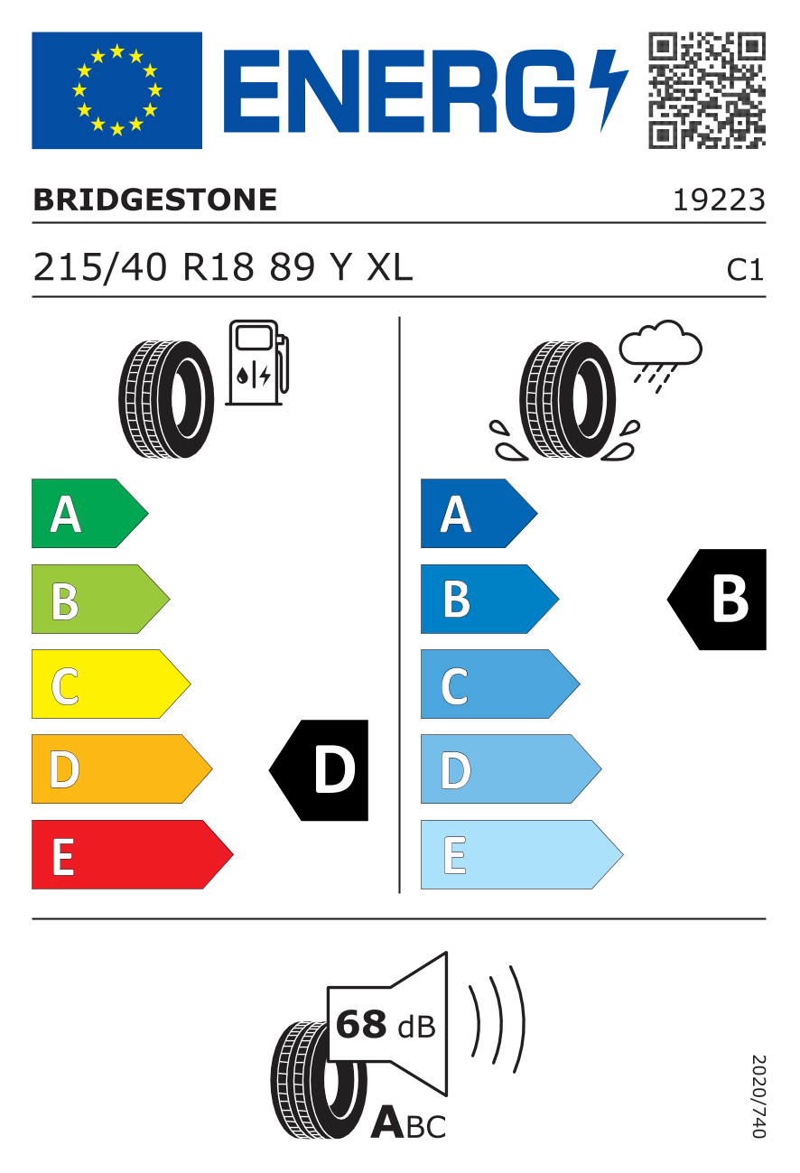Image of tyre specifications with eprel code 582091